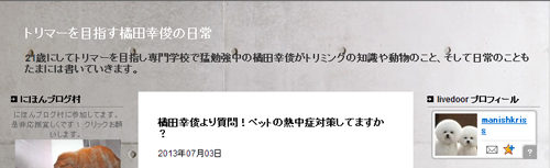 橘田幸俊さんブログ熱中症記事画像